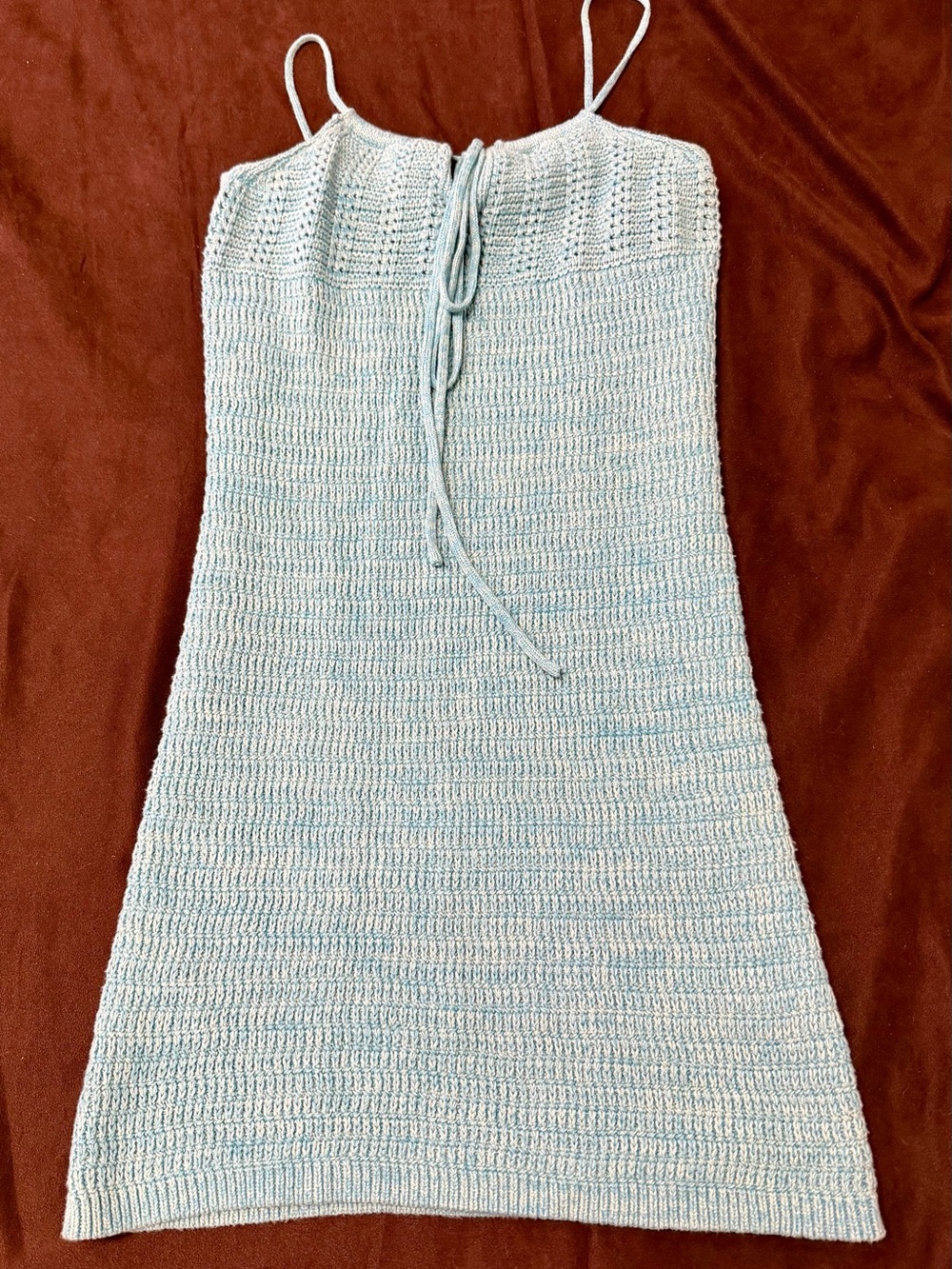 Olive & Oak Light Blue Knit Mini Dress
